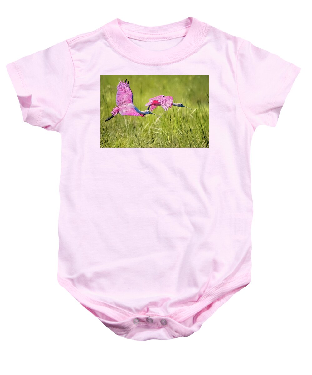 Birds Baby Onesie featuring the photograph Birds of a Feather by Linda Shannon Morgan