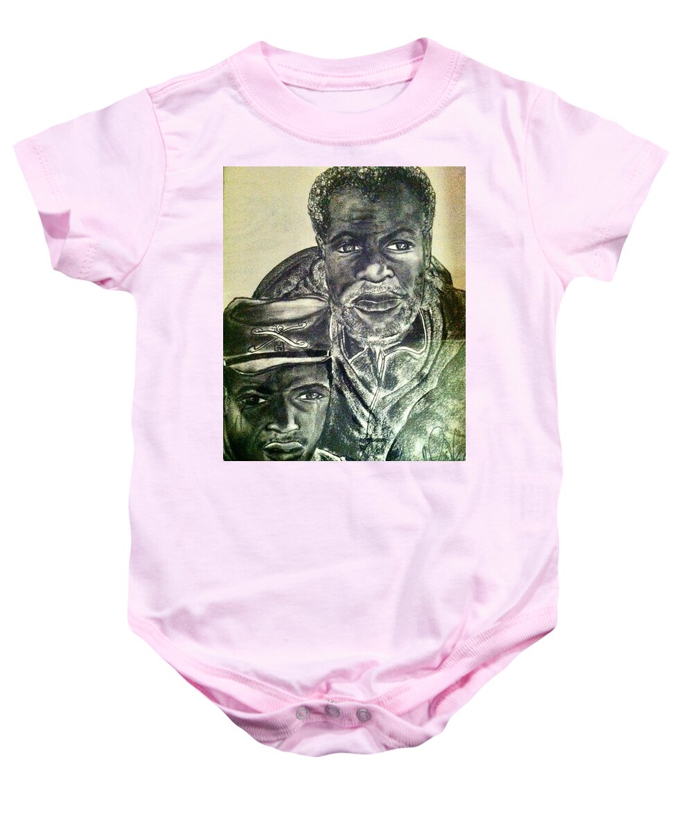  Baby Onesie featuring the mixed media B.Soldier by Angie ONeal