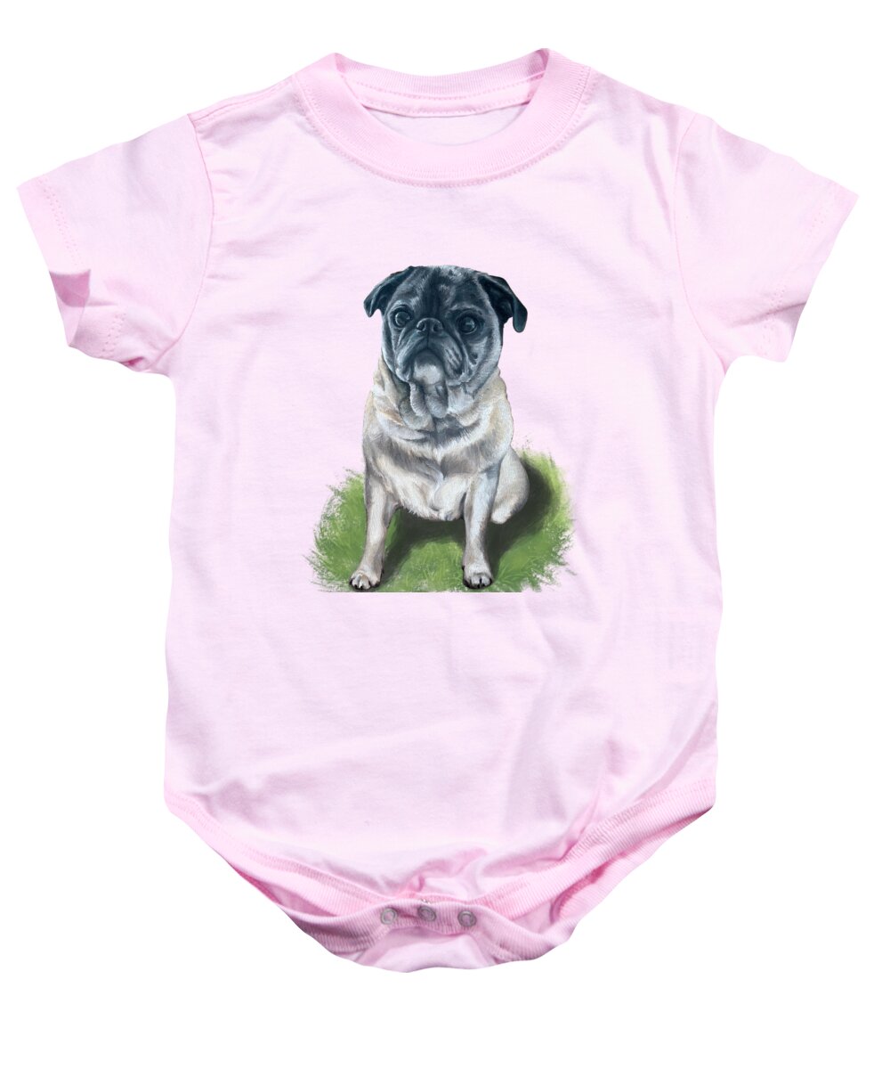 Bugsy Baby Onesie featuring the painting Bugsy by Jindra Noewi