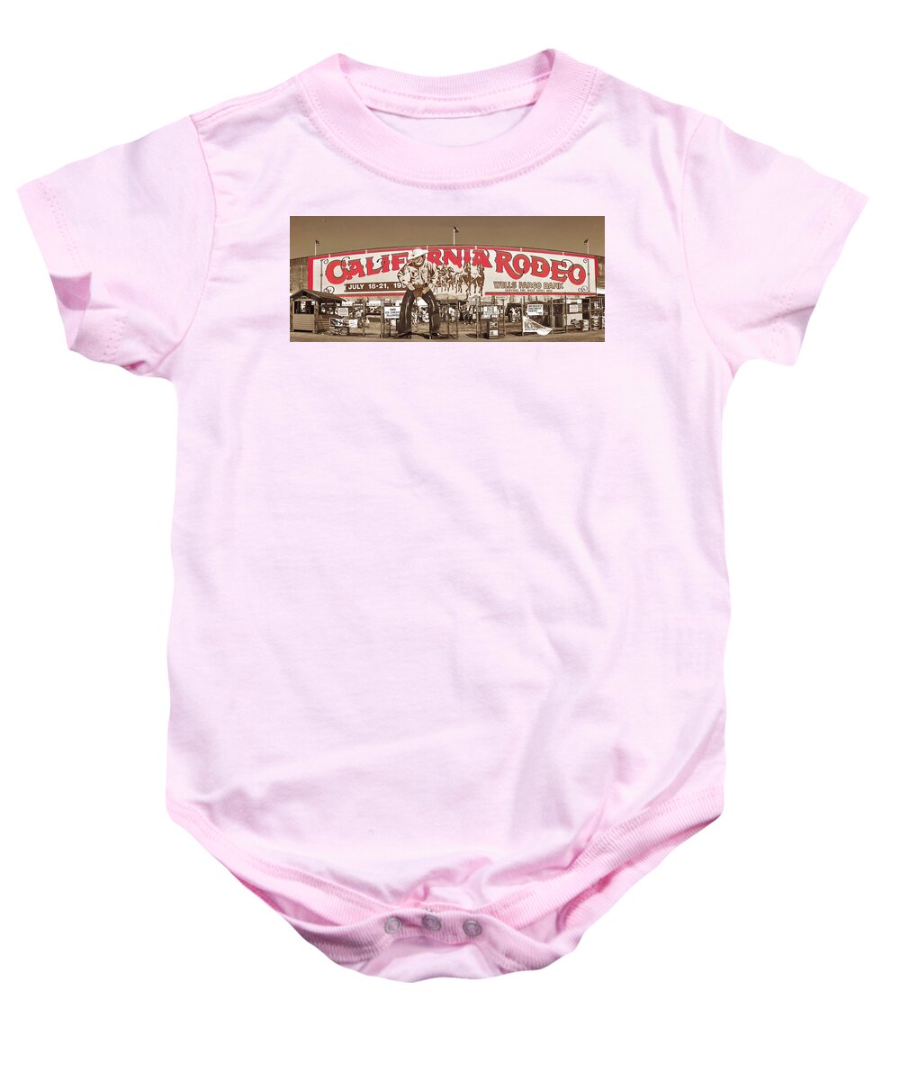 Entrance Baby Onesie featuring the photograph California Rodeo Salinas, California by Don Schimmel