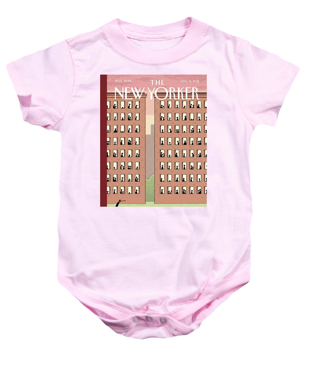 Covid19 Baby Onesie featuring the painting Captive Audience by Tom Gauld