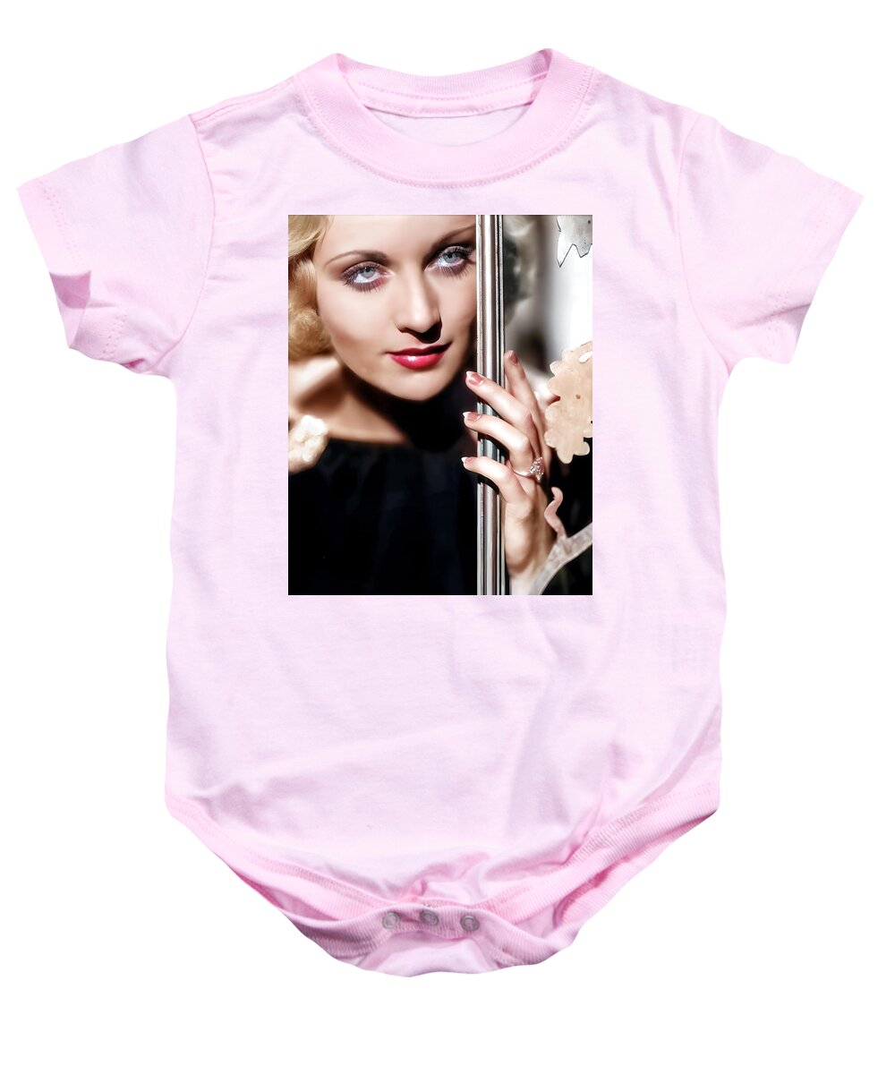 Carole Lombard Baby Onesie featuring the digital art Carole Lombard Portrait by Chuck Staley