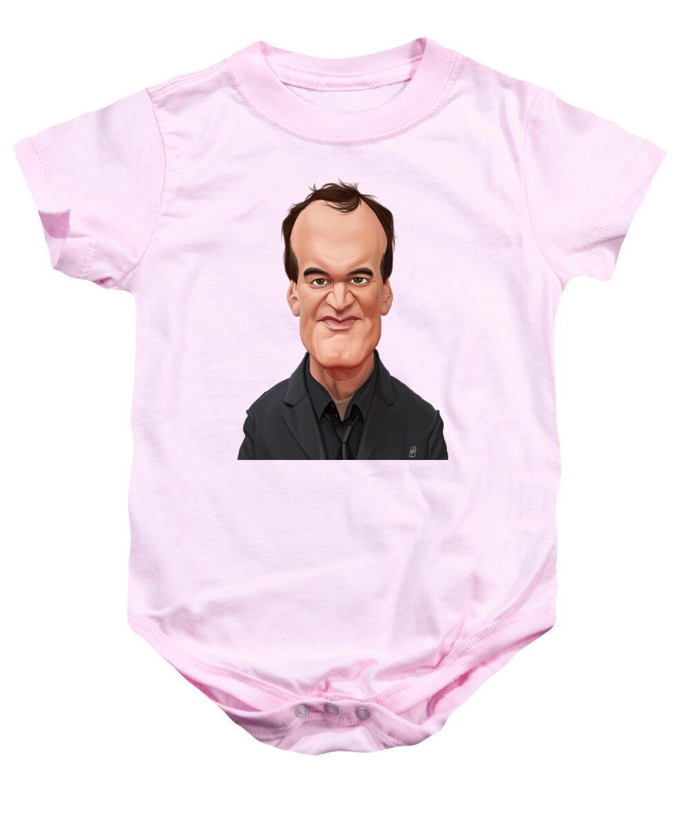 Illustration Baby Onesie featuring the digital art Celebrity Sunday - Quentin Tarantino by Rob Snow