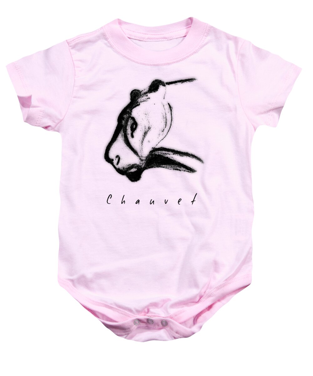 Chauvet Cave Lions Baby Onesie featuring the mixed media Chauvet Lion by Weston Westmoreland
