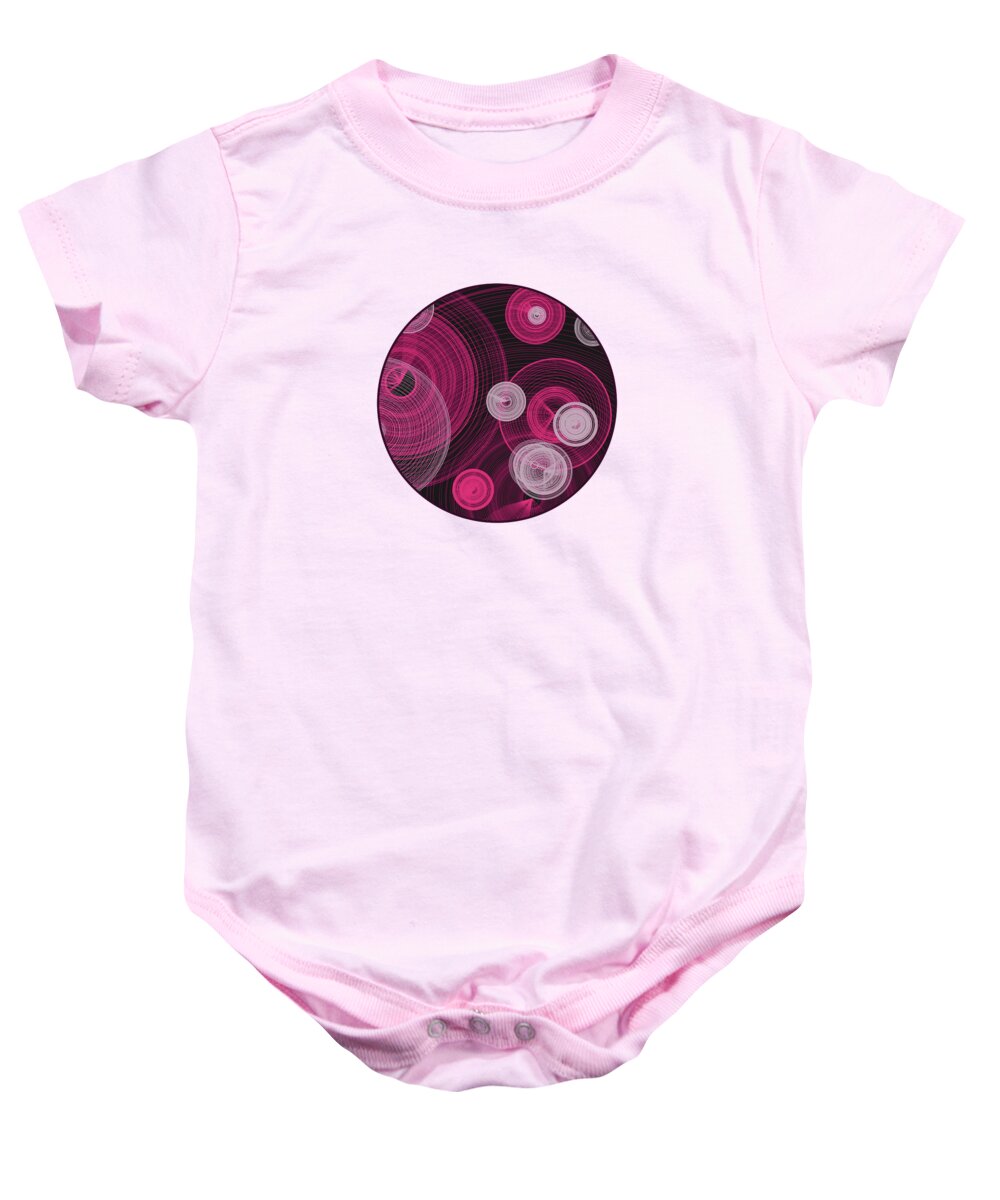 Circles Baby Onesie featuring the digital art Circles within Circles by Barefoot Bodeez Art