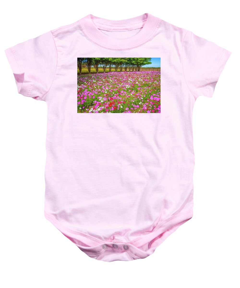 Texas Hill Country Baby Onesie featuring the photograph Cosmos Daydream by Lynn Bauer