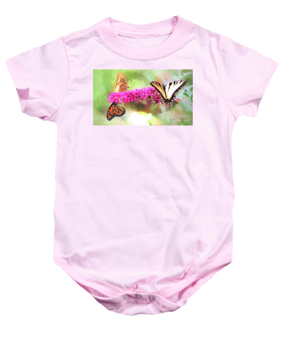 Butterfly Baby Onesie featuring the mixed media Divine Diversity by Tina LeCour
