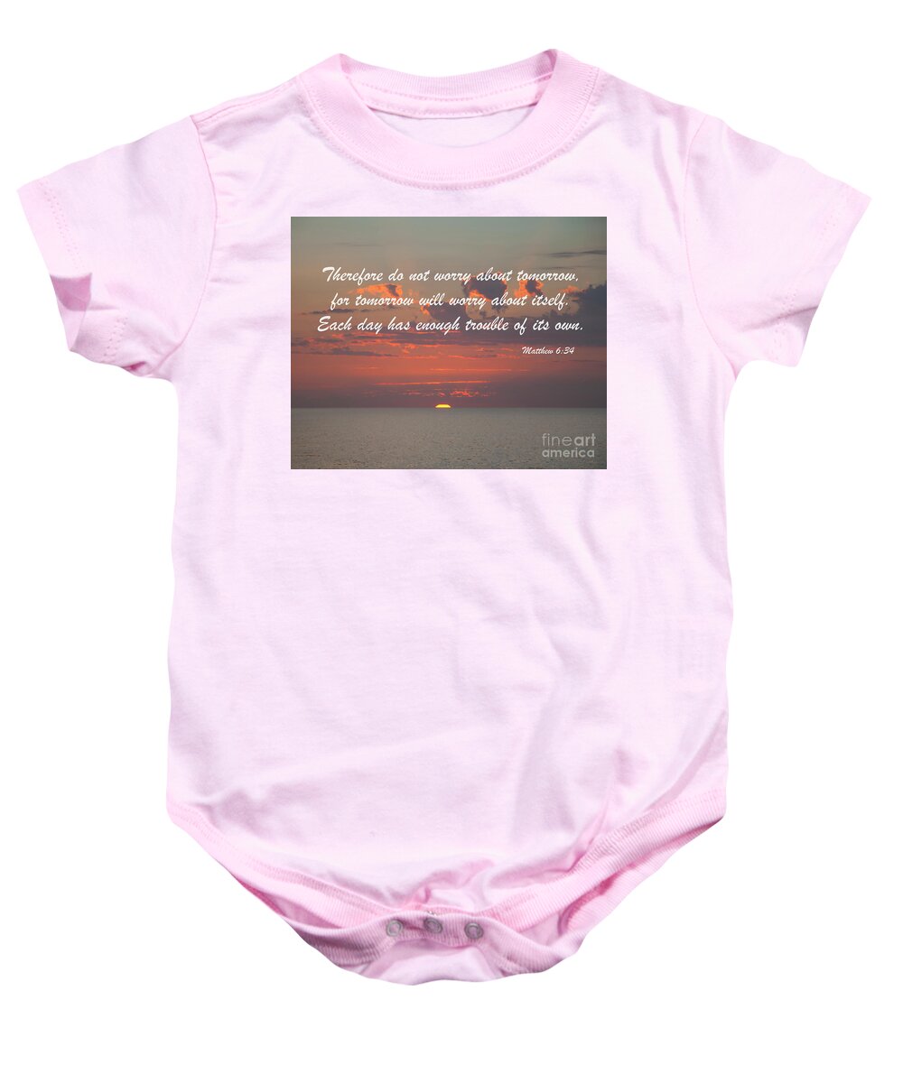 Sunset Baby Onesie featuring the digital art Do Not Worry About Tomorrow by Kirt Tisdale