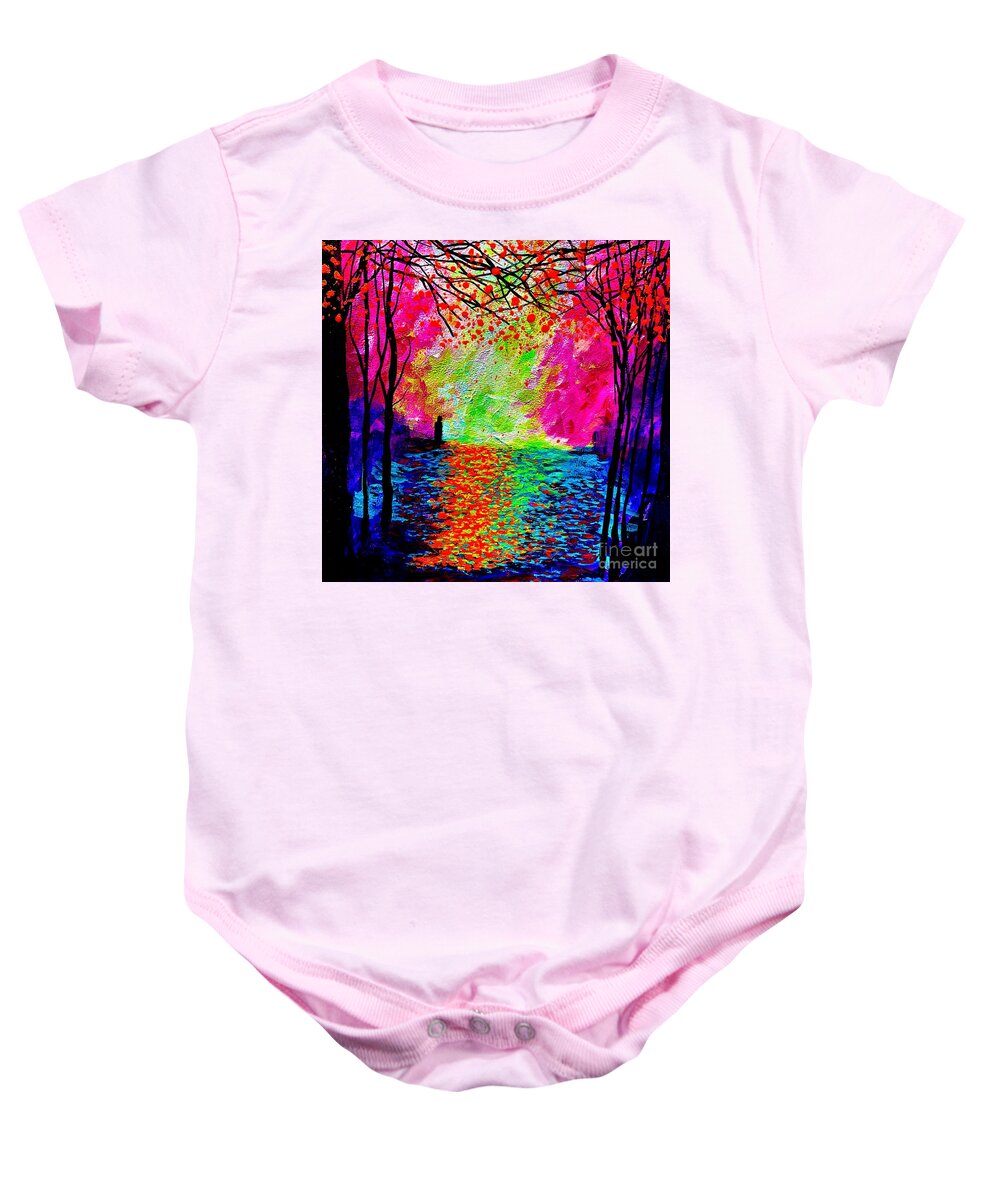  Baby Onesie featuring the painting Everywhere by Allison Constantino