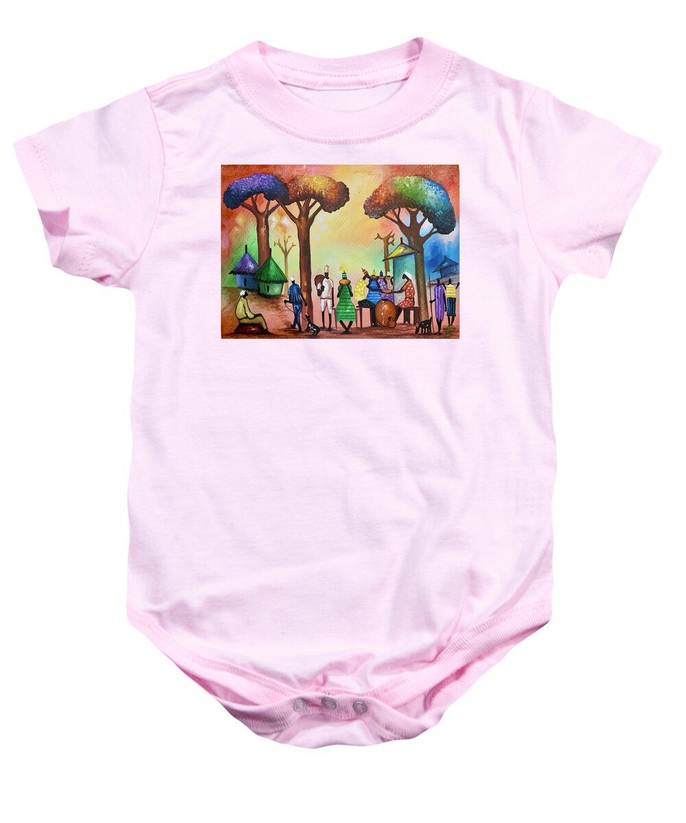 Africa Baby Onesie featuring the painting F-3 by Francis Sampson