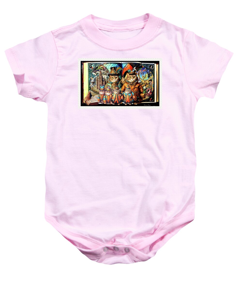 Family Baby Onesie featuring the digital art Family Reading Time by Constance Lowery