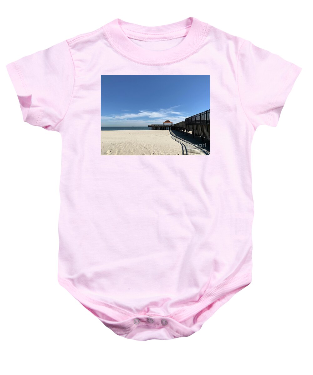 Fishing Baby Onesie featuring the photograph Fishing Pier Two by Catherine Wilson