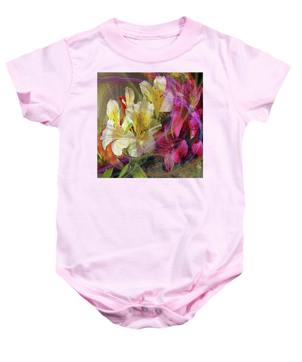 Floral Baby Onesie featuring the digital art Floral Inspiration - Square Version by Studio B Prints