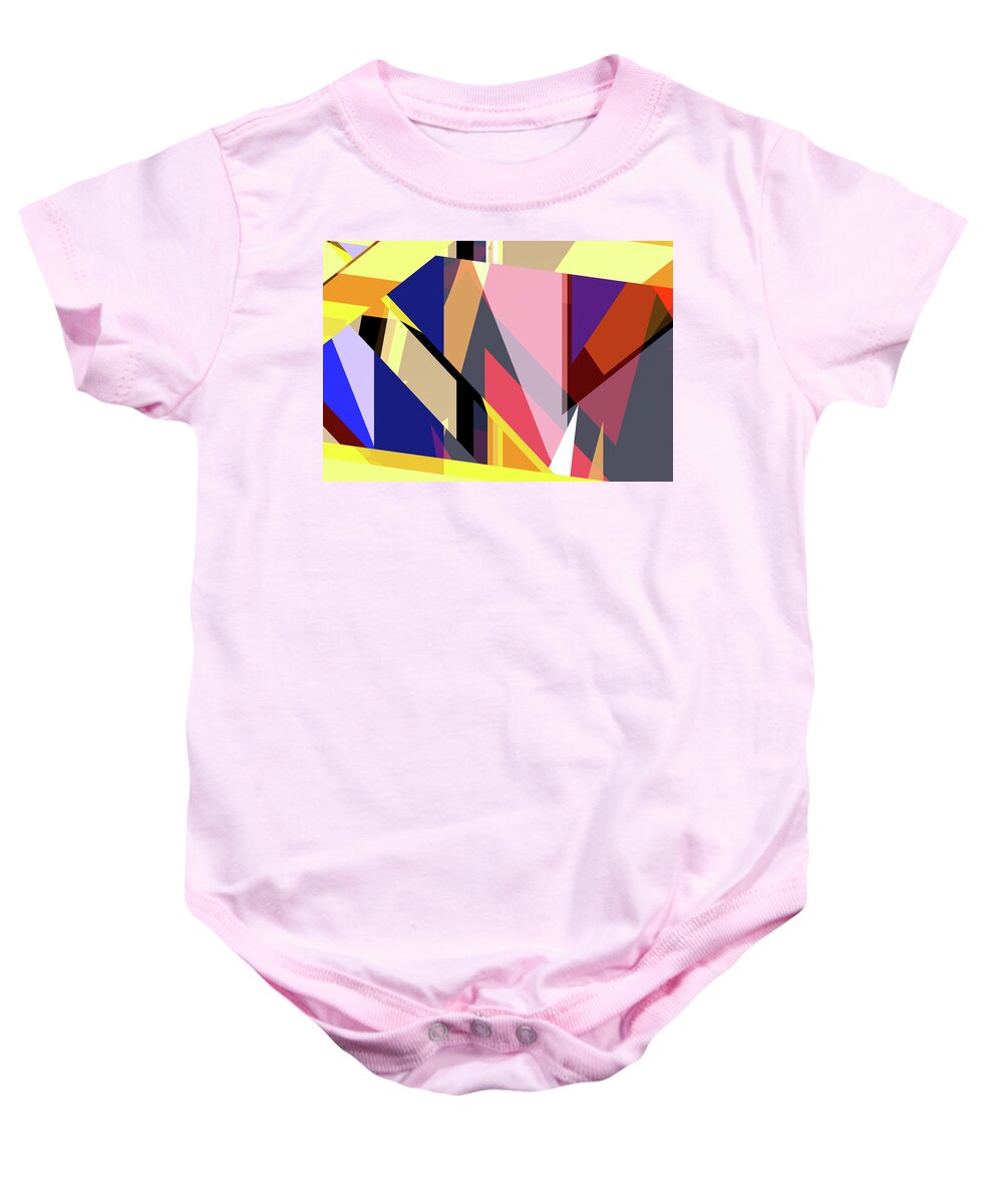 Abstract Baby Onesie featuring the digital art Glass City #2 Jagged Gelato by Russell Kightley
