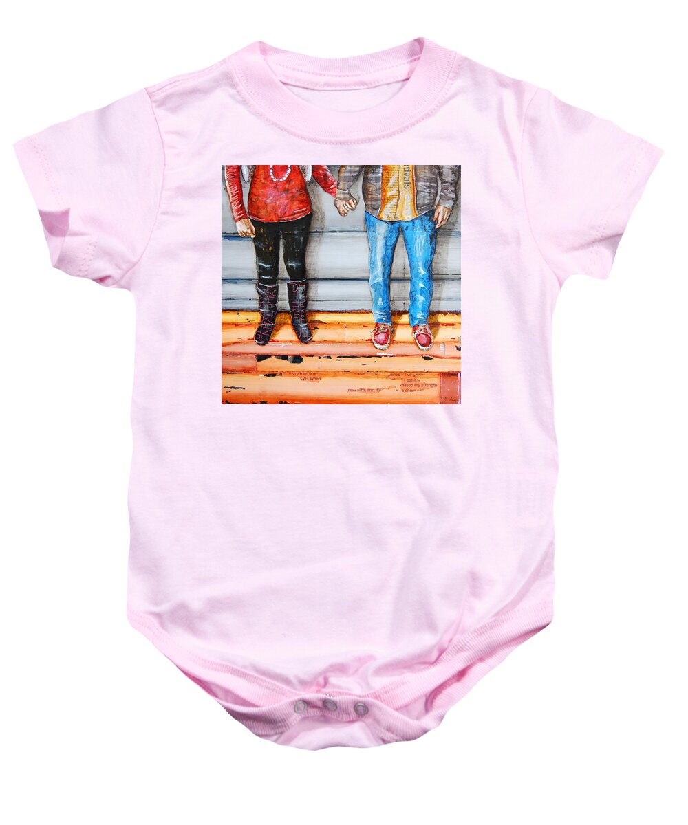 Love Baby Onesie featuring the painting Head Over Heels by Danny Phillips