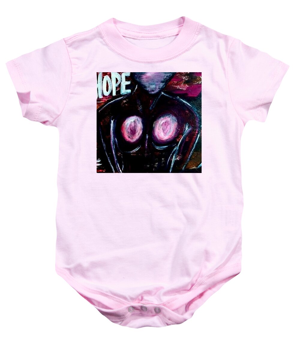  Baby Onesie featuring the painting Hope in A Dark Place by Shemika Bussey