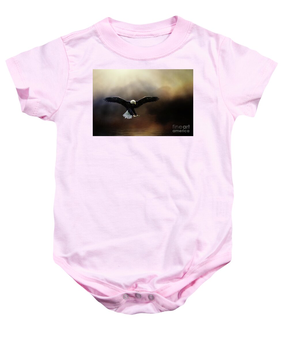 Bald Eagle Baby Onesie featuring the photograph Hunting From Above by Ed Taylor
