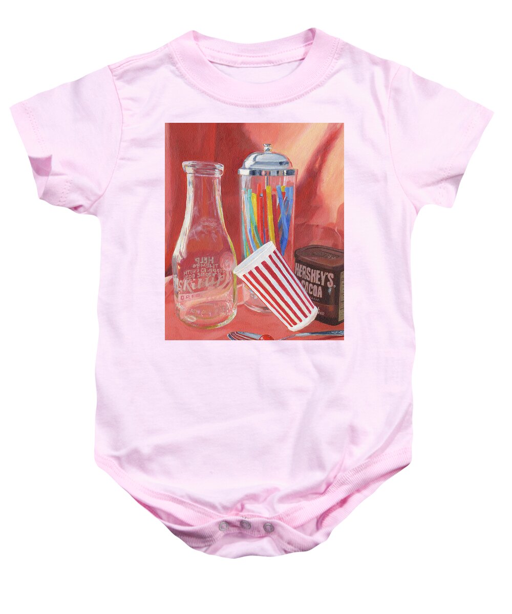Retro Baby Onesie featuring the painting Just Add Ice Cream by Lynne Reichhart