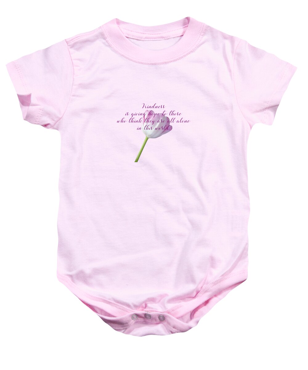 Kindness Baby Onesie featuring the mixed media Kindness Is Giving Hope 2 by Johanna Hurmerinta