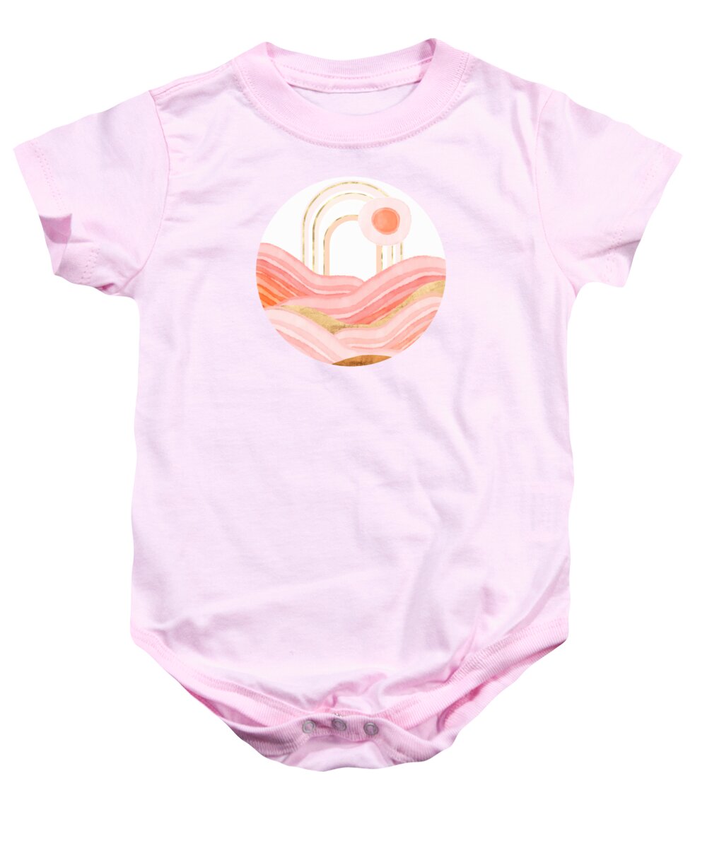 Summer Baby Onesie featuring the digital art Late Summer Sunset by Spacefrog Designs