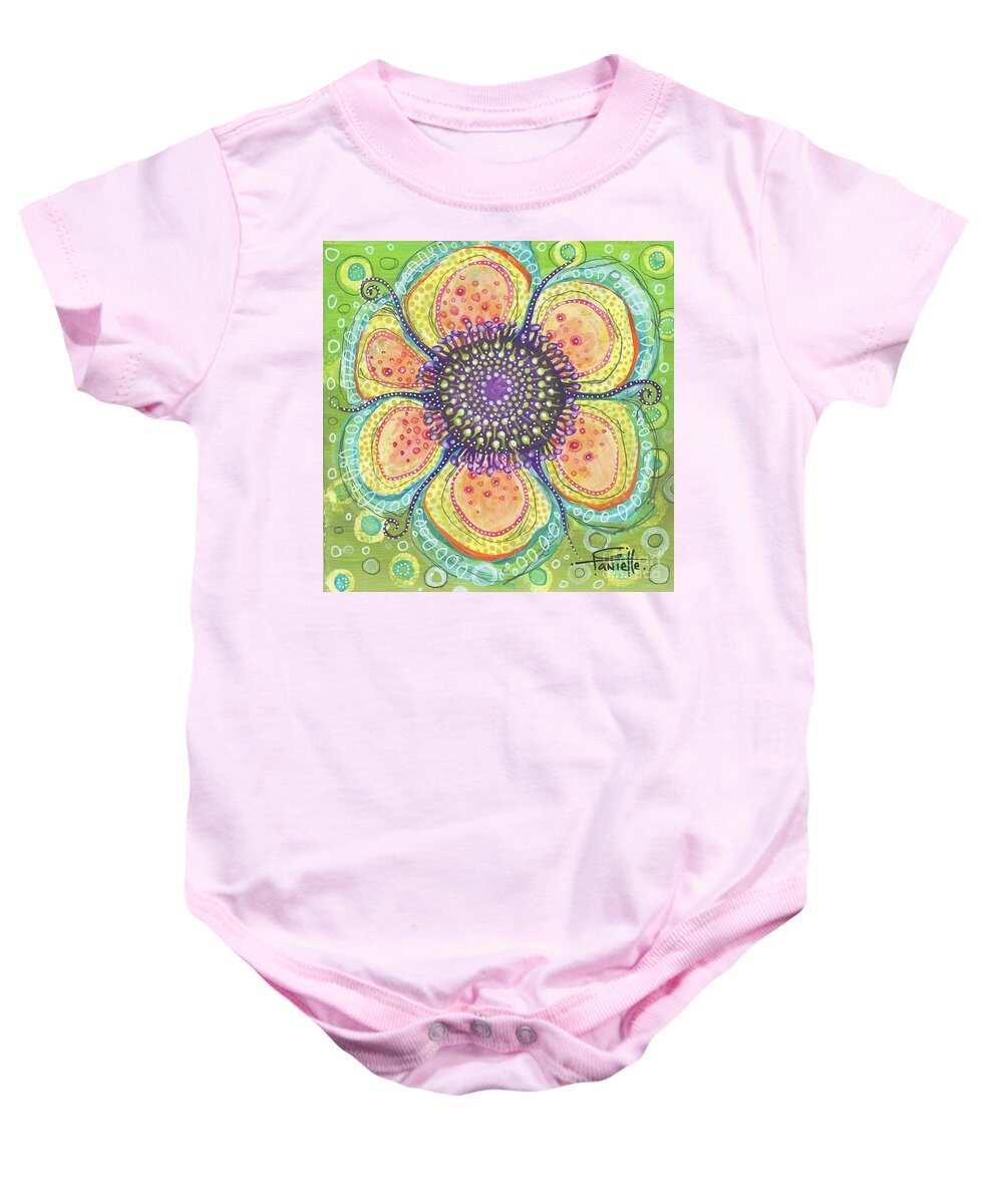 Flower Painting Baby Onesie featuring the painting Letting Go by Tanielle Childers