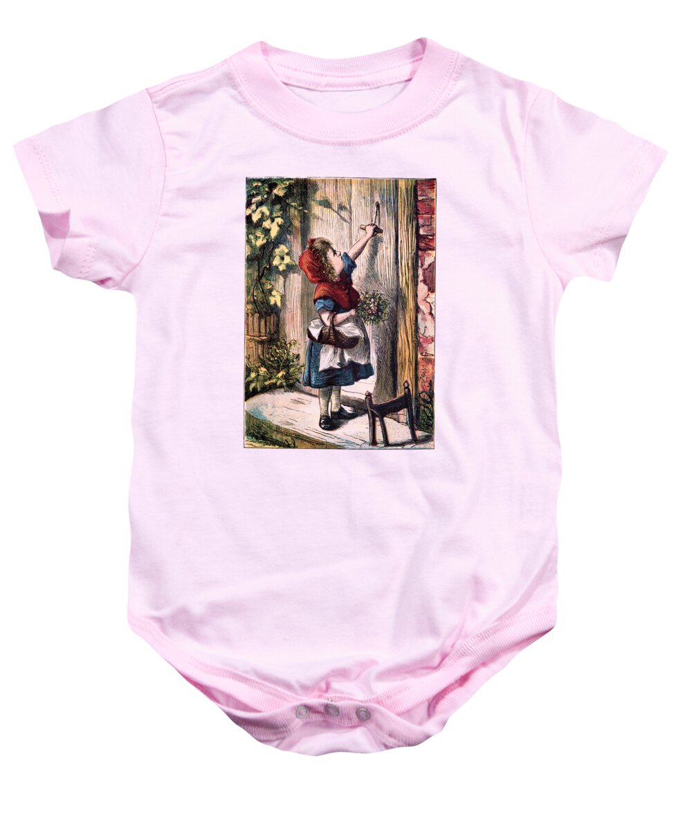 Little Red Riding Hood Baby Onesie featuring the digital art Little Red by Madame Memento