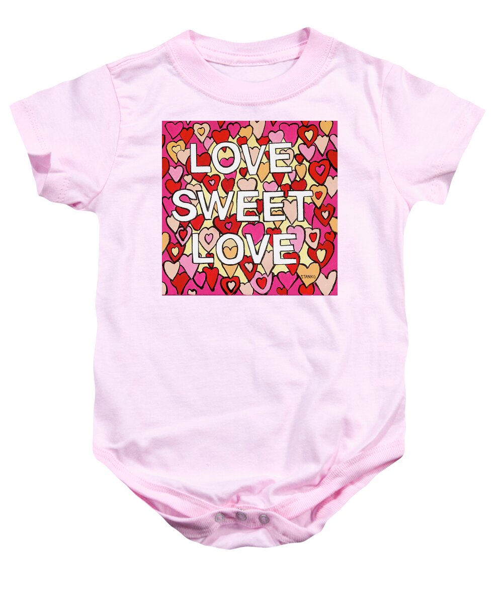 Love Baby Onesie featuring the painting Love Sweet Love by Mike Stanko