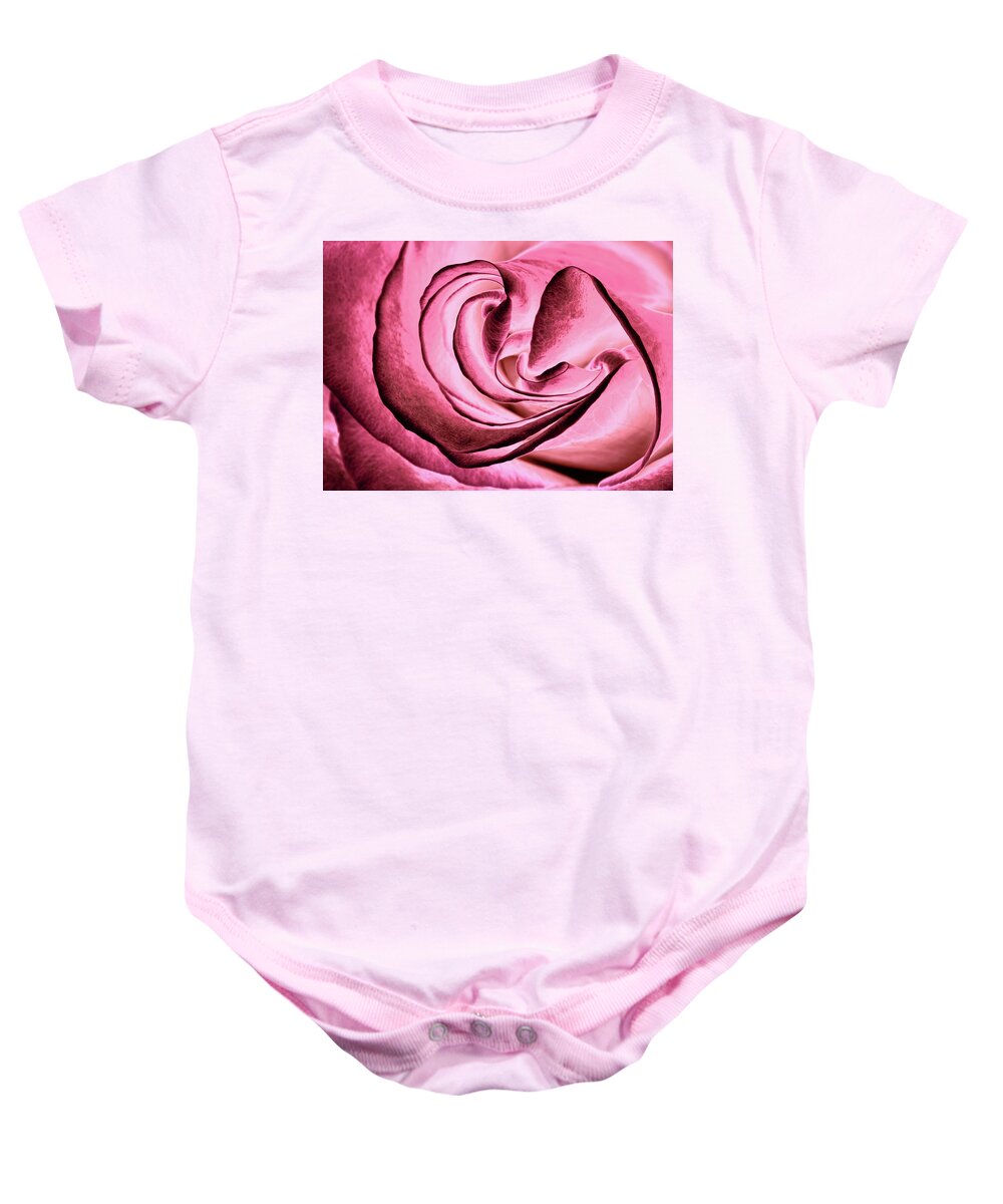 Rose Baby Onesie featuring the photograph Lovely Curves by Elvira Peretsman