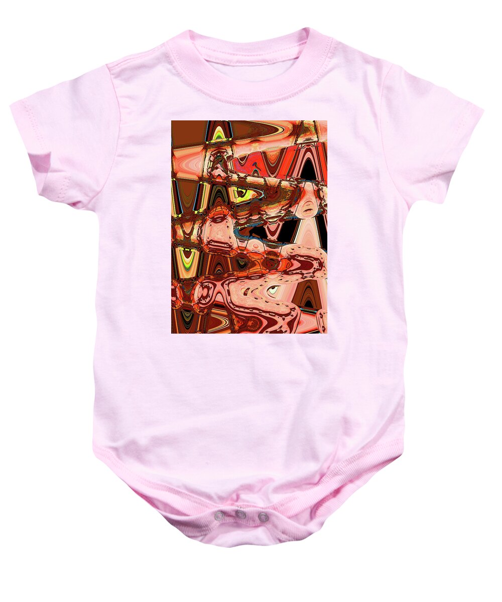 Machinery Abstract #1 Baby Onesie featuring the digital art Machinery Abstract #1 by Tom Janca