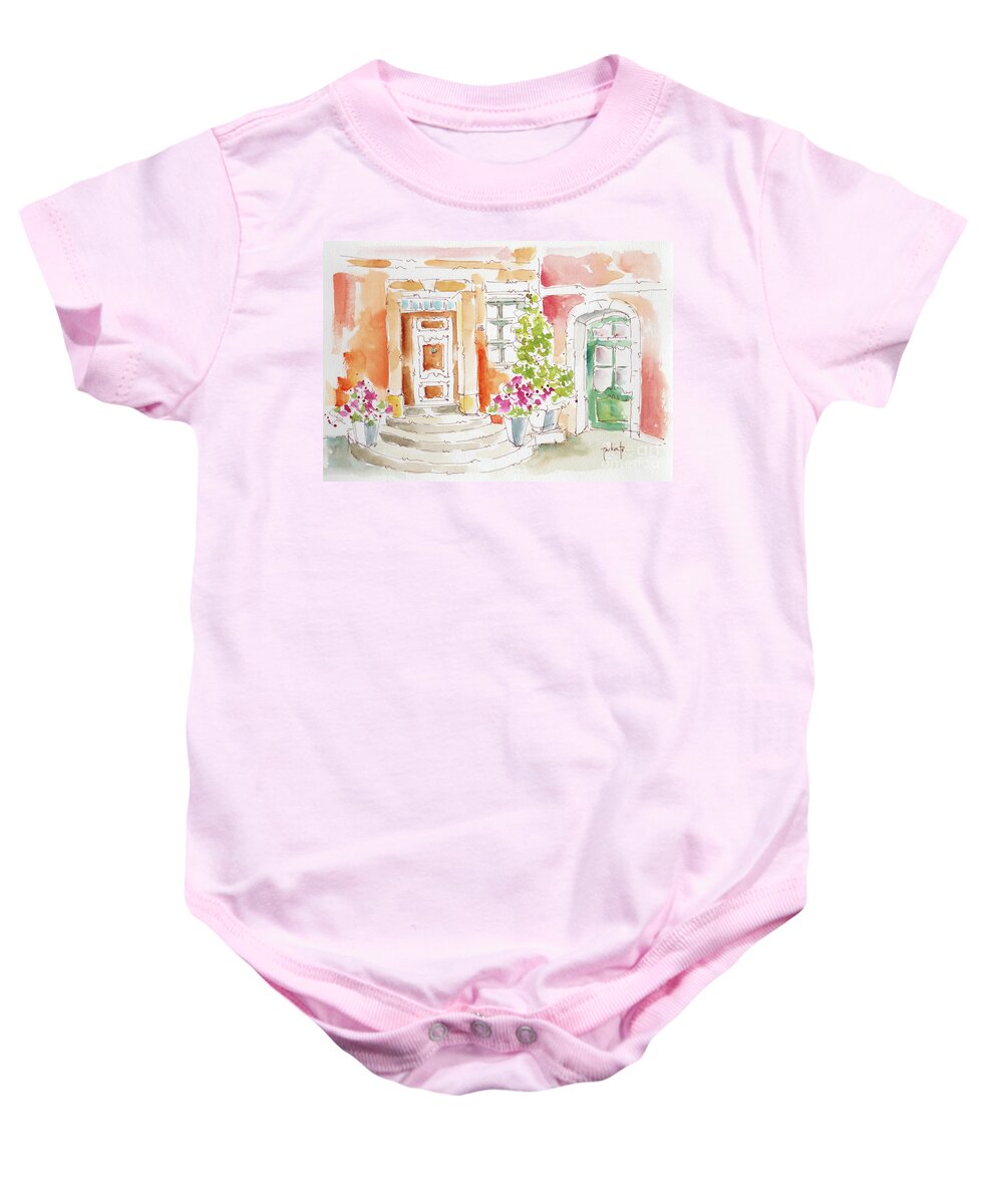 Impressionism Baby Onesie featuring the painting Mairie De Roussillon by Pat Katz