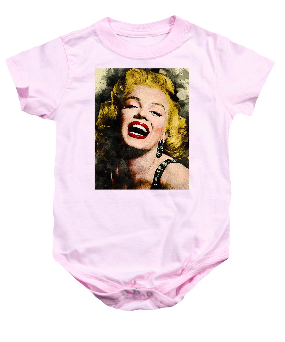 Marilyn Monroe Baby Onesie featuring the digital art Marilyn Monroe by Marisol VB