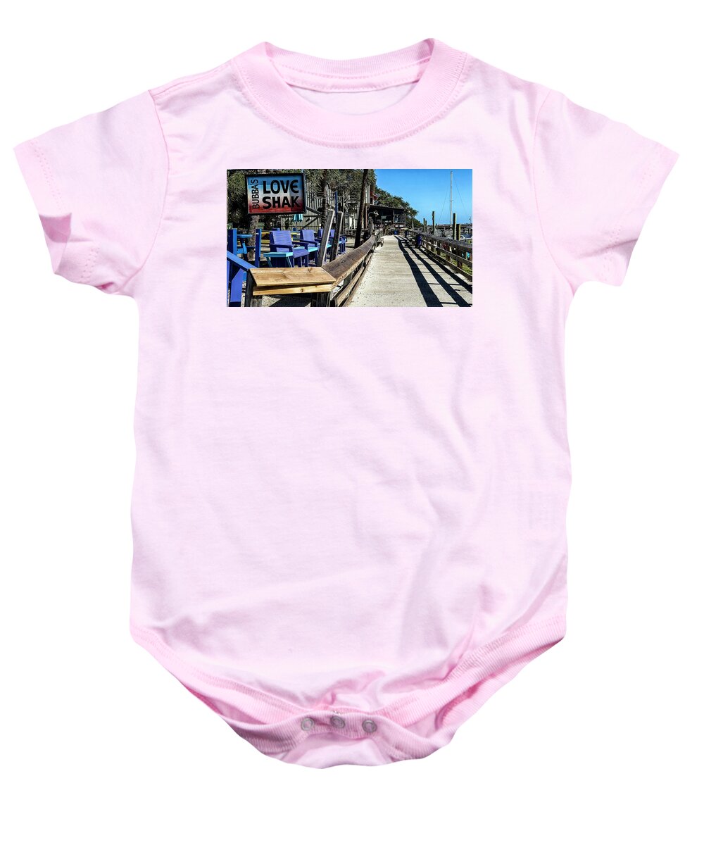 Murrells Inlet Baby Onesie featuring the photograph Marshwalk Color by Bill Barber