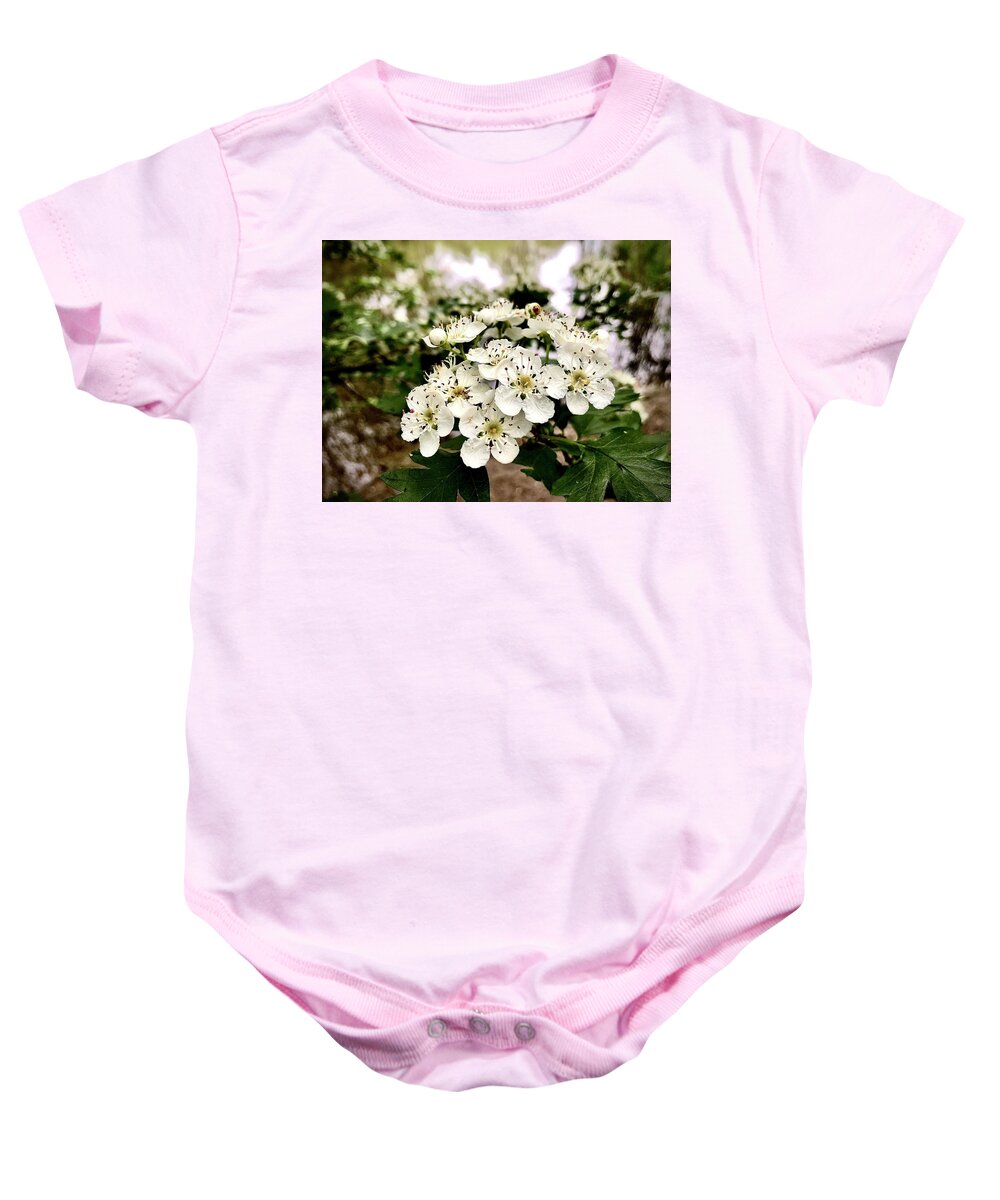 Common Hawthorn Baby Onesie featuring the photograph May Hawthorn by Gordon James