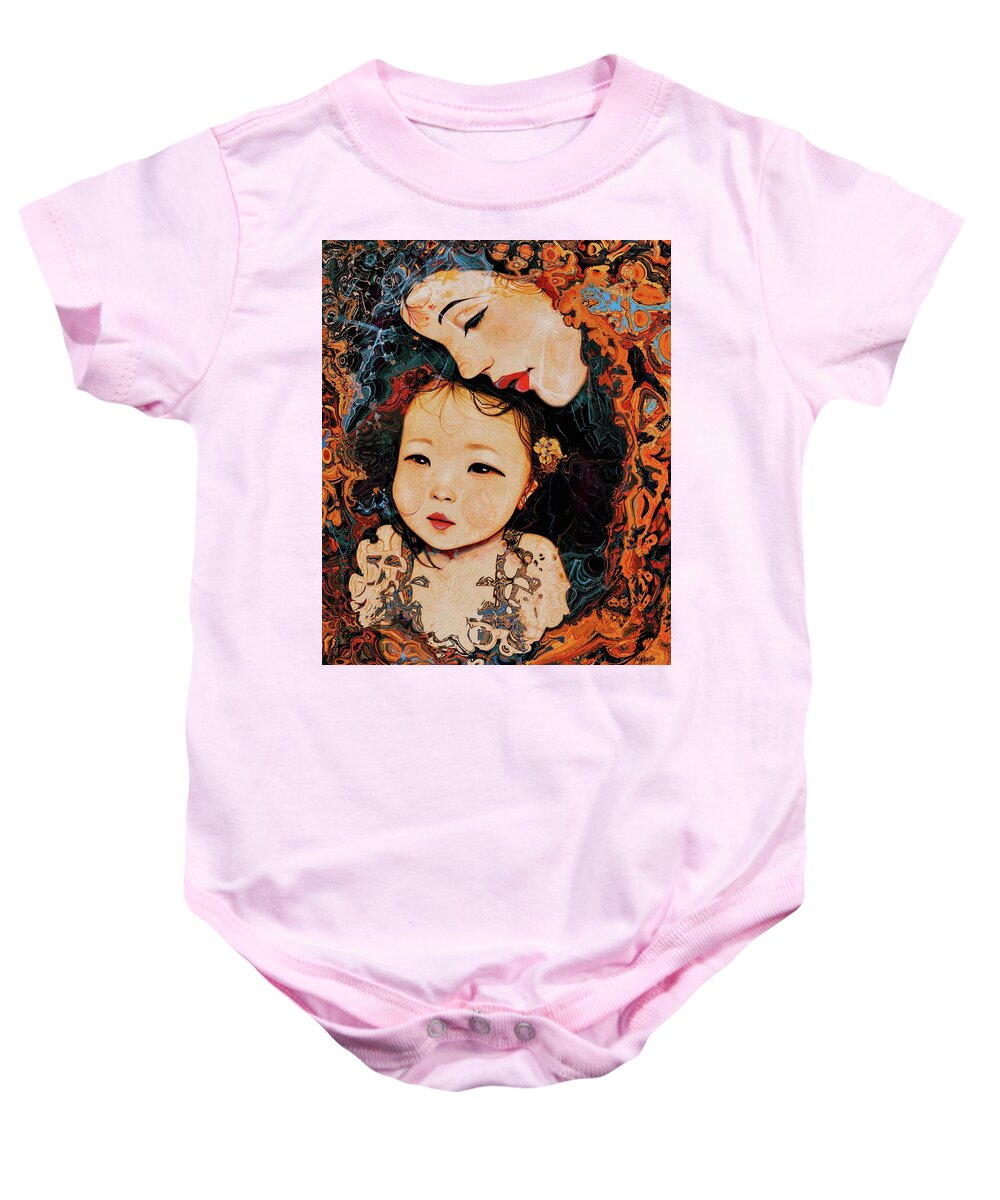 Mother Baby Onesie featuring the painting Mother and Child by Natalie Holland