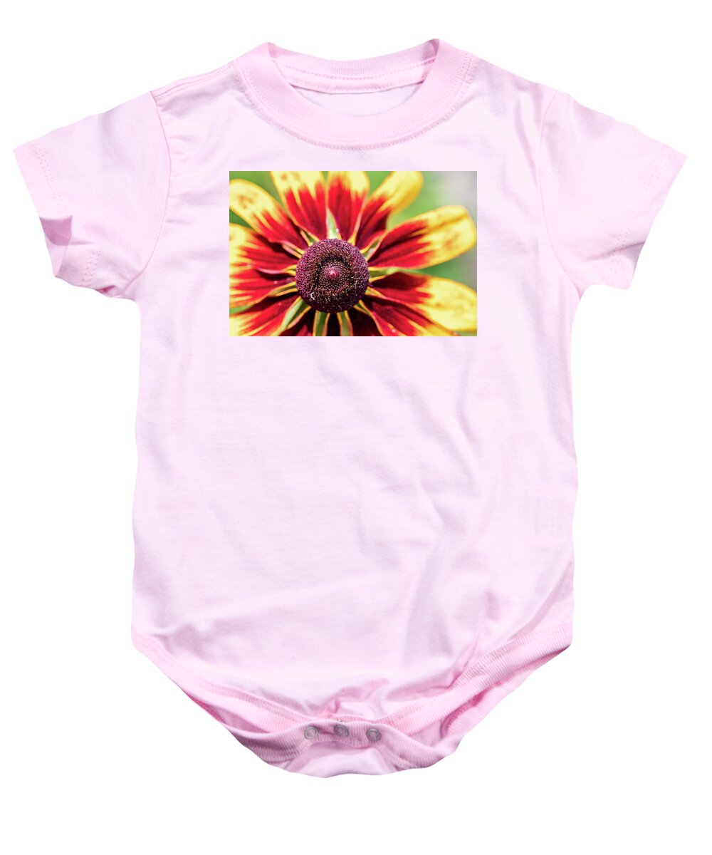 Yellow Flower Baby Onesie featuring the photograph Nature Photography Flower Macro by Amelia Pearn