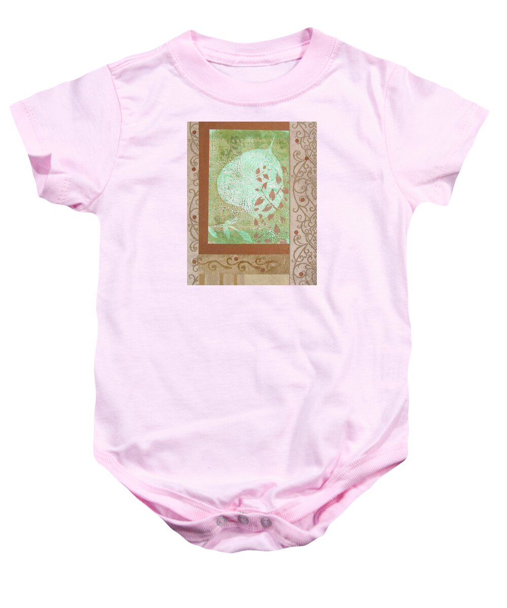 Mixed-media Baby Onesie featuring the mixed media New Leaf by MaryJo Clark