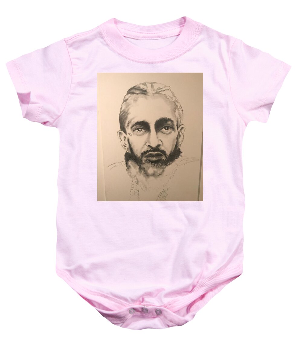  Baby Onesie featuring the drawing NIP by Angie ONeal