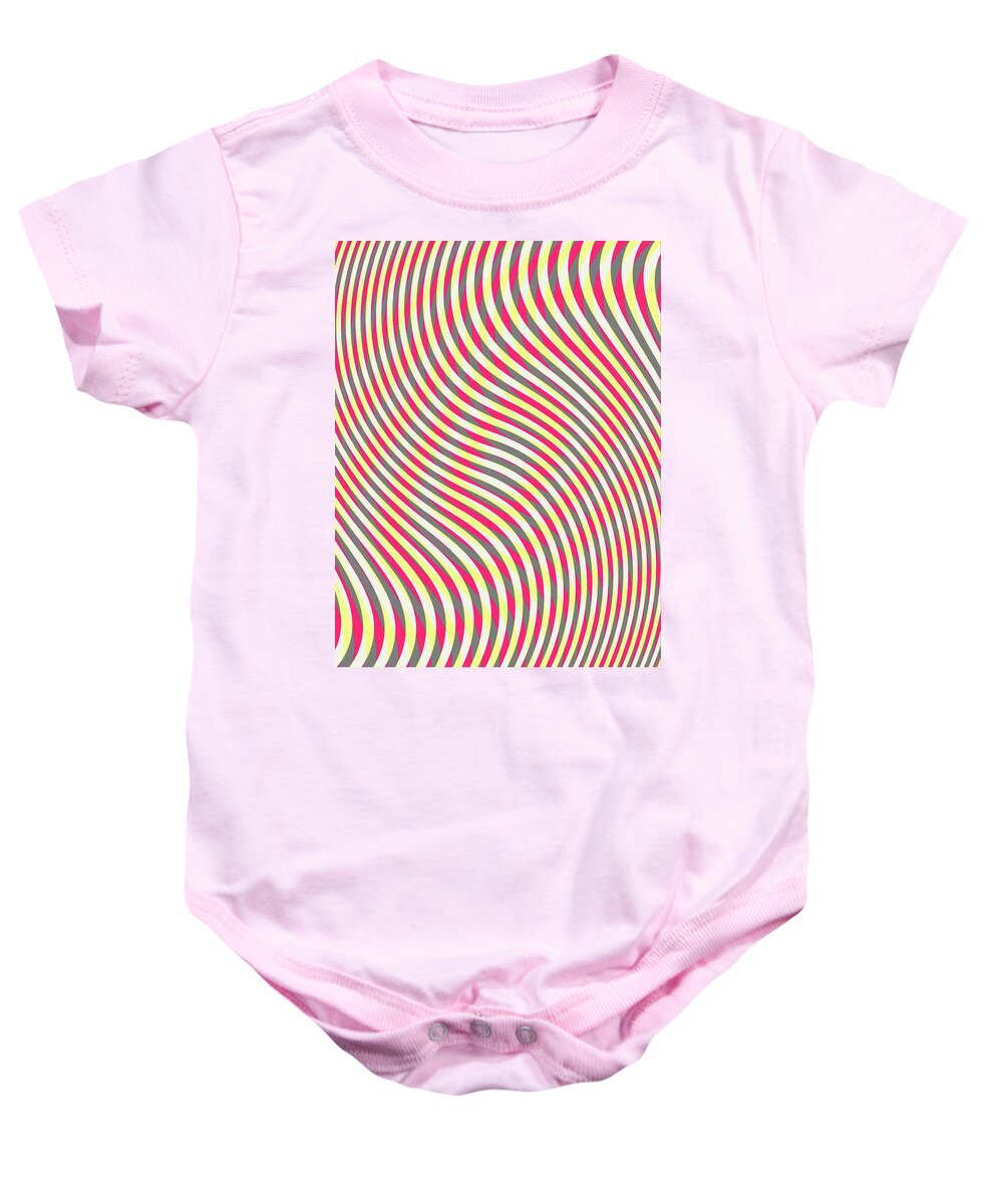 Moiré Baby Onesie featuring the mixed media No Blue by Gianni Sarcone