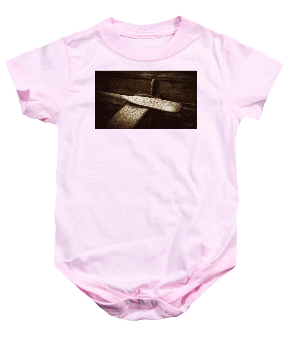 Oars Baby Onesie featuring the photograph Oar We Can Rest Here by Rene Crystal