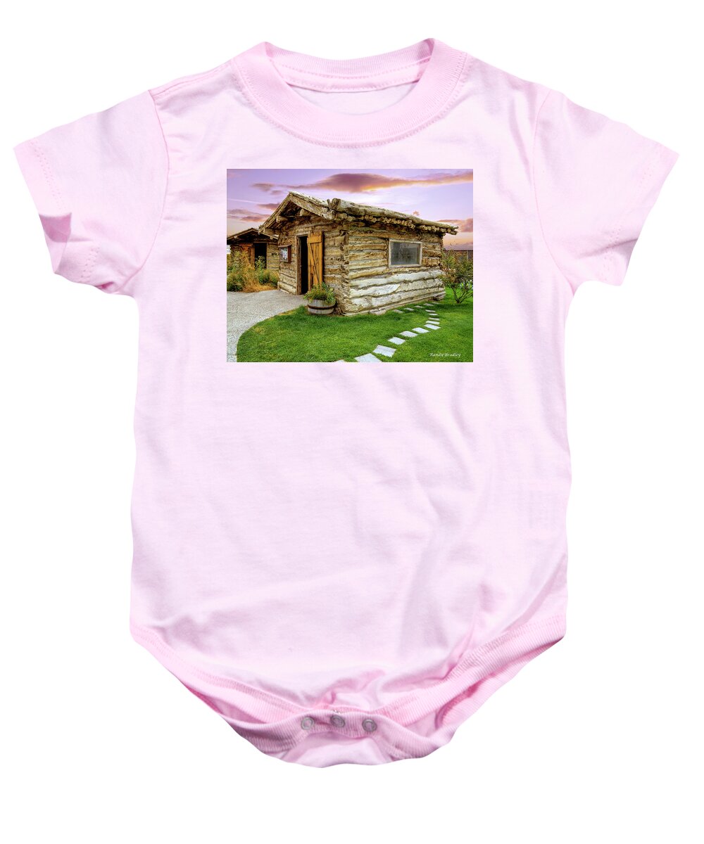 Usa Baby Onesie featuring the photograph Old West Cabin by Randy Bradley
