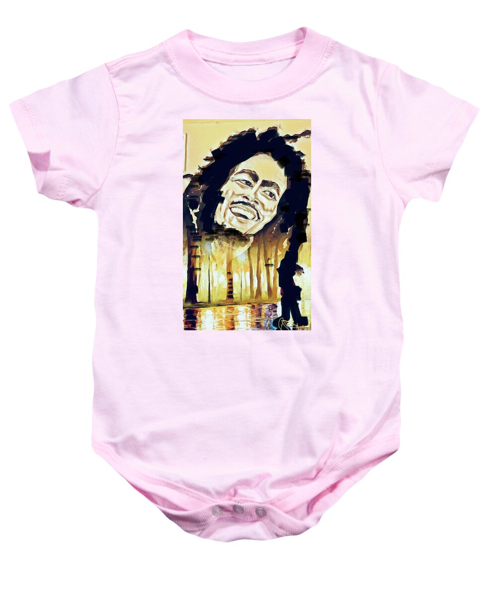  Baby Onesie featuring the painting One Love 2.0 by Angie ONeal