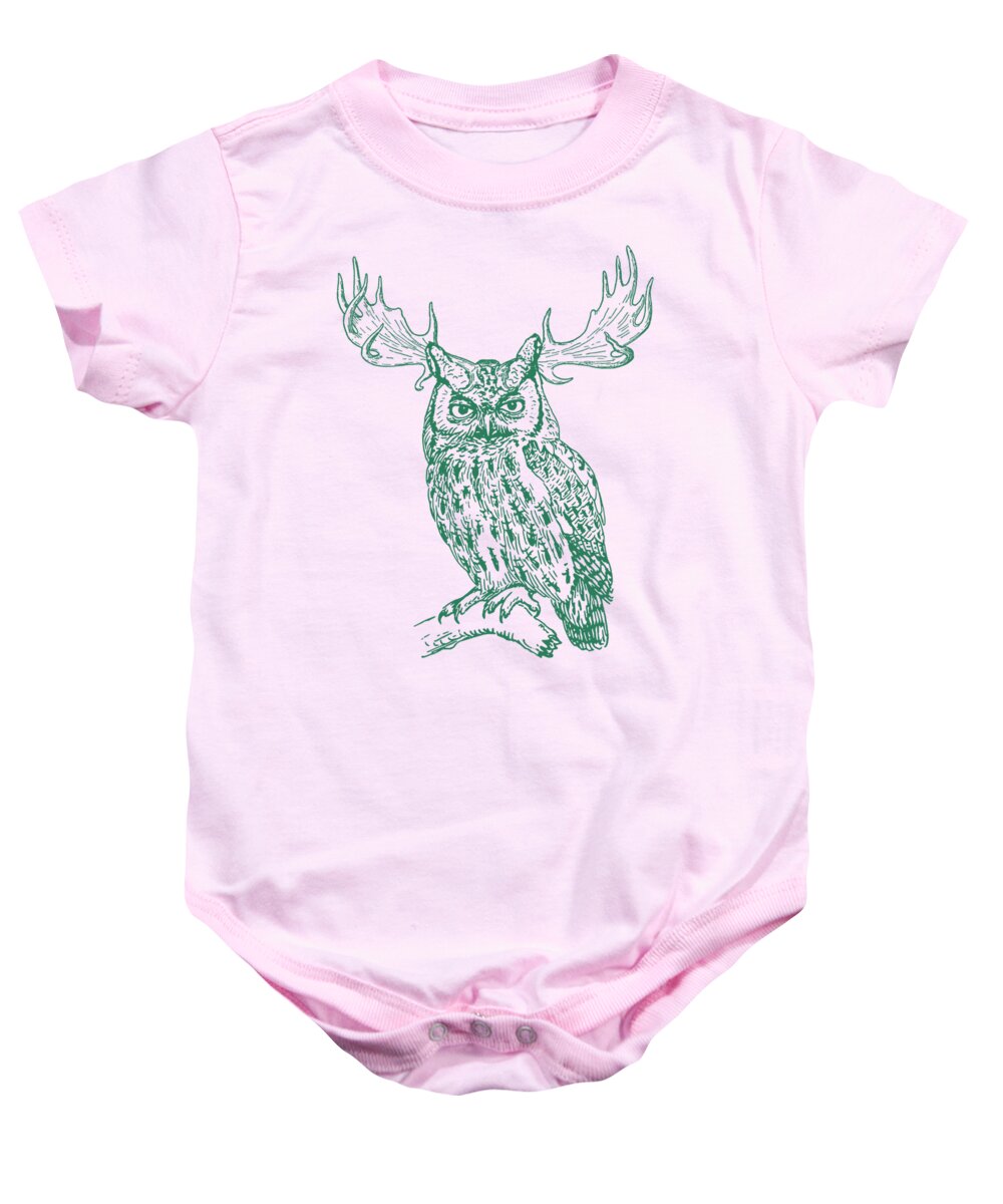Owl Baby Onesie featuring the digital art One Of A Kind by Madame Memento