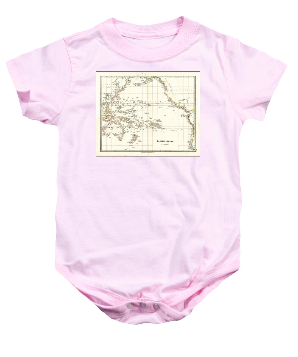 Map Baby Onesie featuring the painting Oyster Bay and Huntington, Huntington Bay by MotionAge Designs