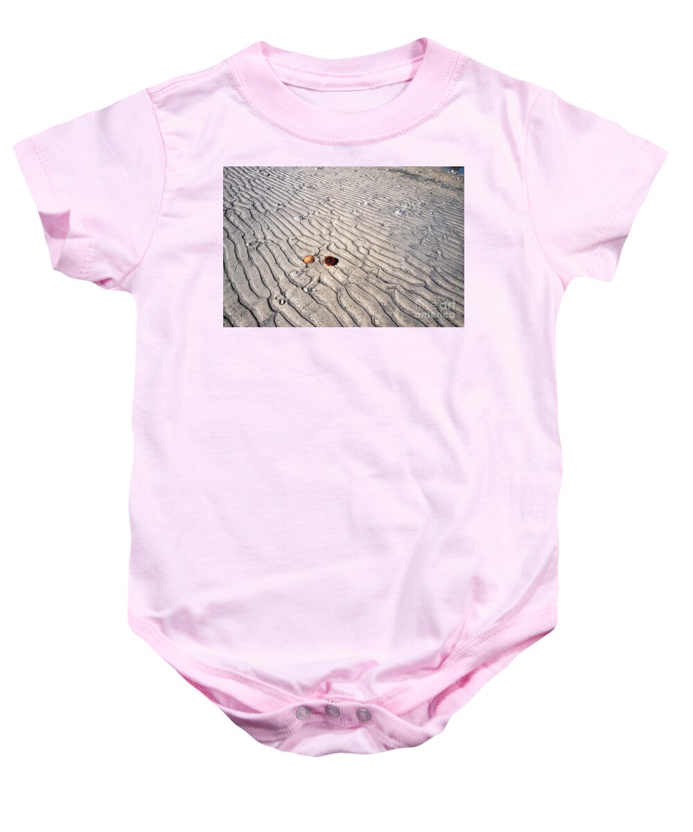 Patterns On The Beach Baby Onesie featuring the photograph Patterns On The Beach, Tide Ripples by Felix Lai
