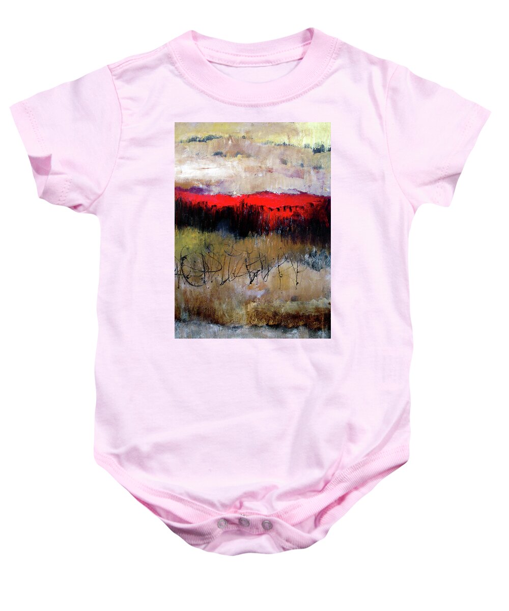 Abstract Baby Onesie featuring the painting Peaceful Light by Jim Stallings