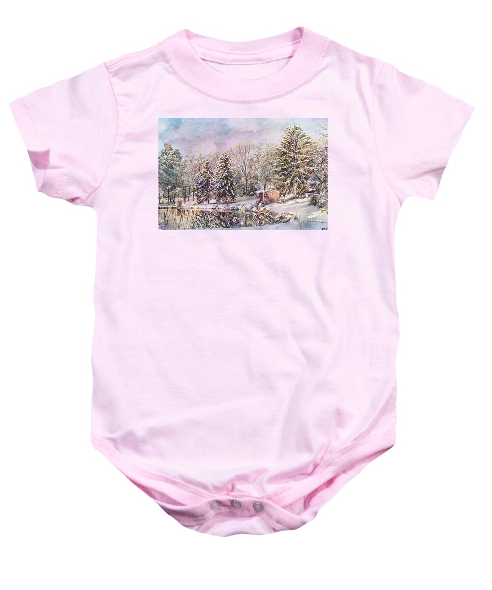 Winter Baby Onesie featuring the photograph Perfect Winter Scene by Marcia Lee Jones