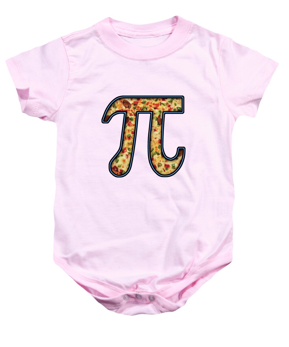 Pizza Baby Onesie featuring the digital art Pi - Food - Pizza Pie by Mike Savad