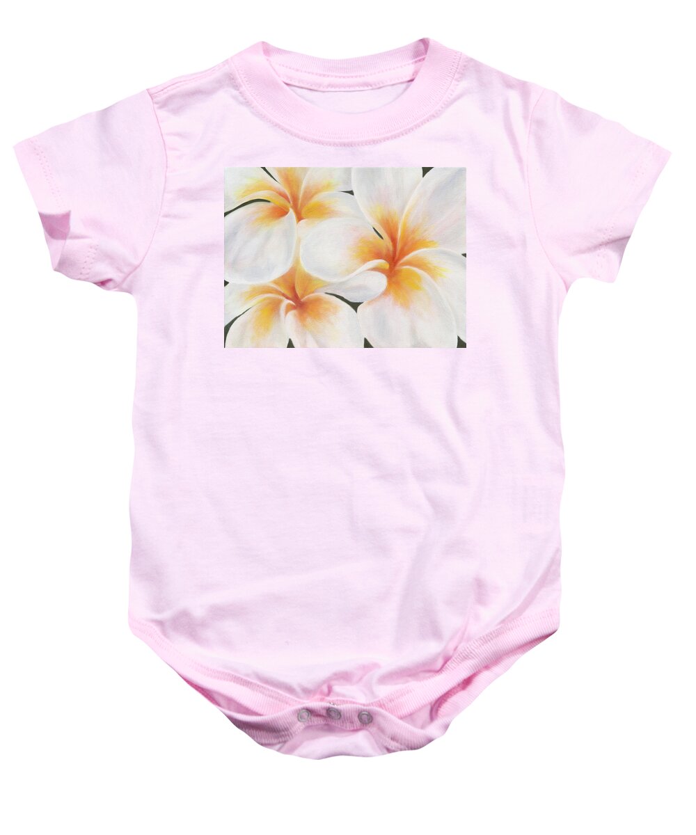 Art Baby Onesie featuring the painting Plumeria by Tammy Pool
