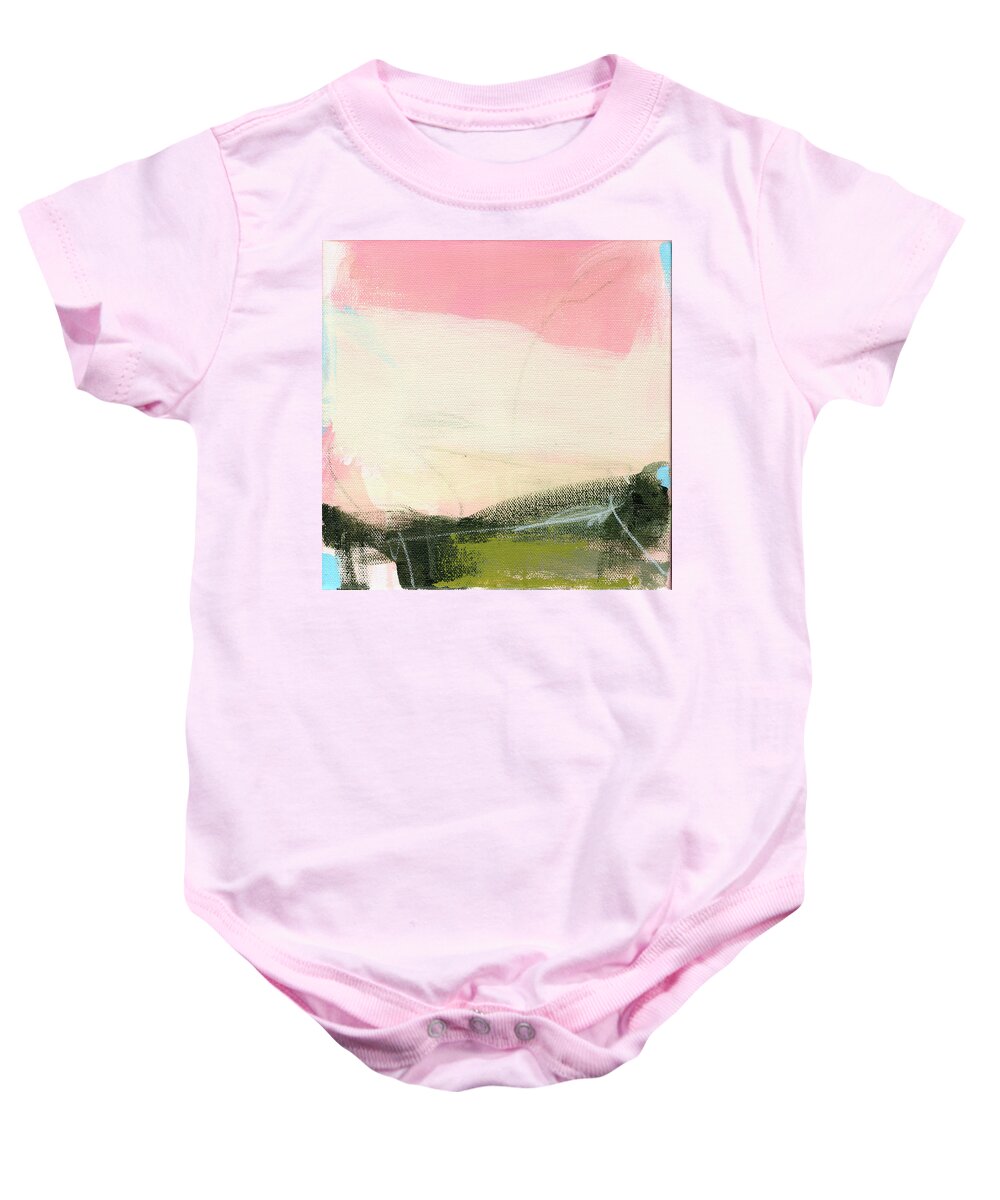 Abstract Landscape Baby Onesie featuring the painting Pond Views by Jacquie Gouveia