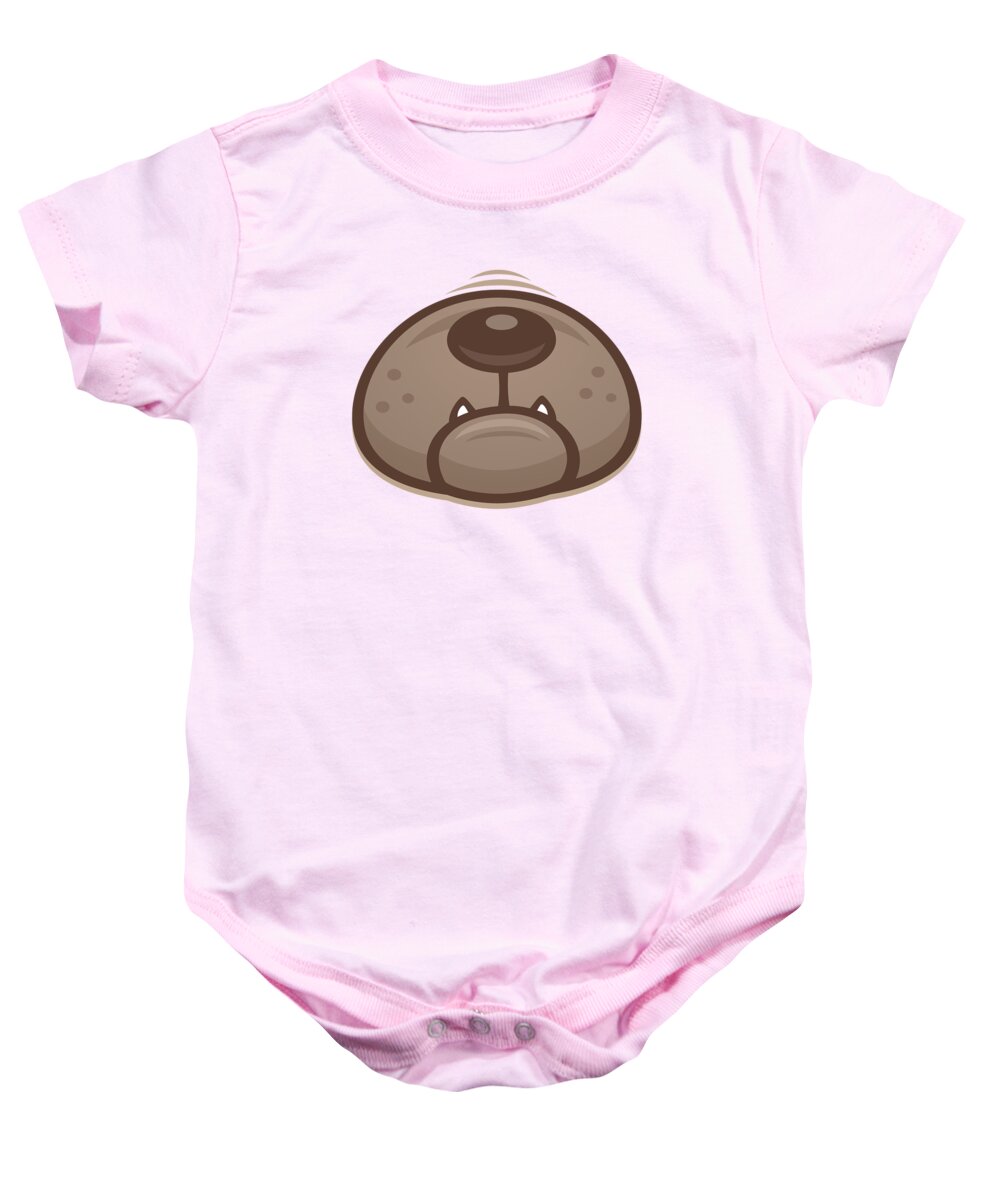 Dog Baby Onesie featuring the digital art Pug Puppy Dog Snout and Mouth by John Schwegel